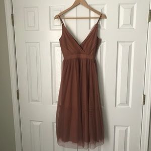 Rose color midi dress. 0.